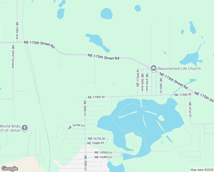 map of restaurants, bars, coffee shops, grocery stores, and more near 3190 Northeast 175th Street Road in Citra