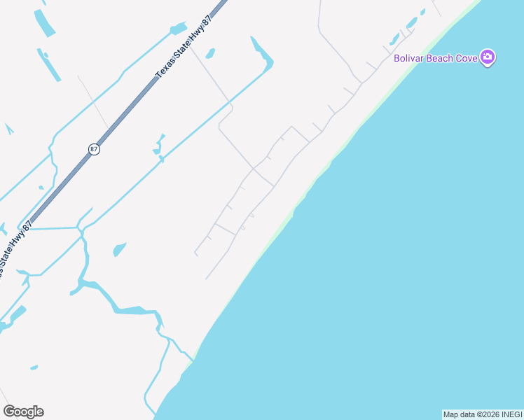 map of restaurants, bars, coffee shops, grocery stores, and more near 3722 Biscayne Beach Road in Bolivar Peninsula