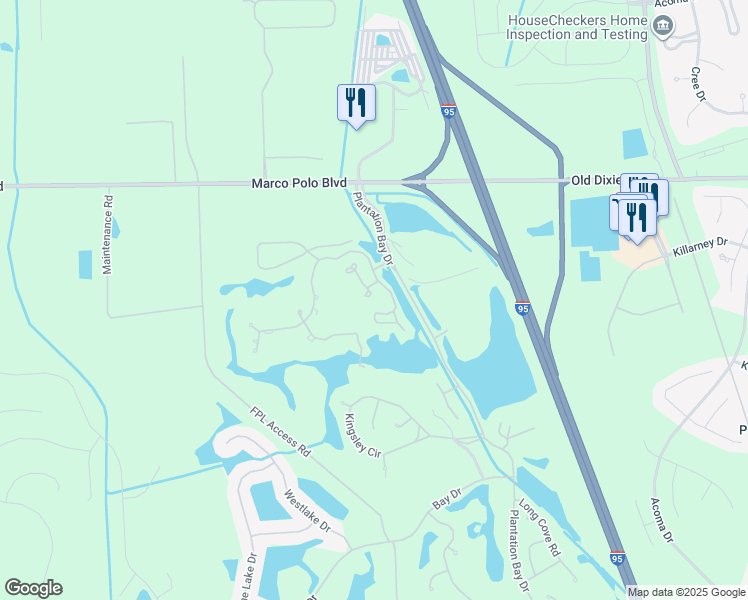 map of restaurants, bars, coffee shops, grocery stores, and more near 1 Jasmine Run in Ormond Beach