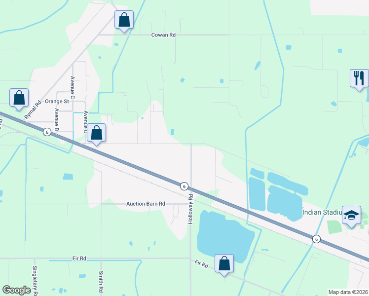 map of restaurants, bars, coffee shops, grocery stores, and more near 17011 Park Street in Alvin