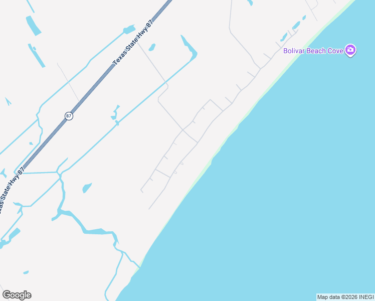 map of restaurants, bars, coffee shops, grocery stores, and more near 3737 Biscayne Beach Road in Bolivar Peninsula