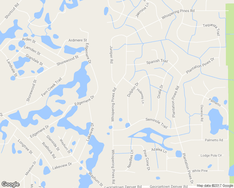 map of restaurants, bars, coffee shops, grocery stores, and more near 156 Whispering Pines Road in Georgetown