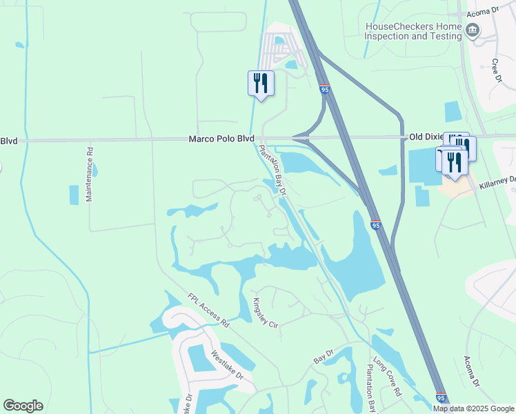 map of restaurants, bars, coffee shops, grocery stores, and more near 11 Jasmine Run in Ormond Beach