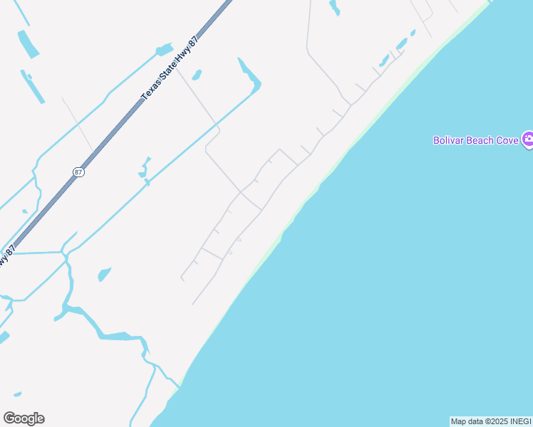 map of restaurants, bars, coffee shops, grocery stores, and more near 3806 Biscayne Beach Road in Bolivar Peninsula