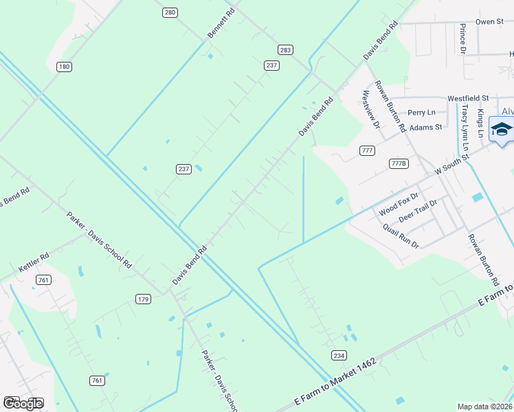 map of restaurants, bars, coffee shops, grocery stores, and more near 3005 County Road 179 in Alvin