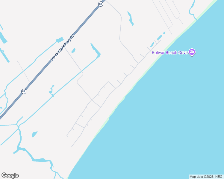 map of restaurants, bars, coffee shops, grocery stores, and more near 3842 Marble Street in Bolivar Peninsula