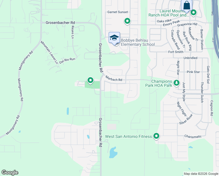 map of restaurants, bars, coffee shops, grocery stores, and more near 2811 Davis Trace in San Antonio