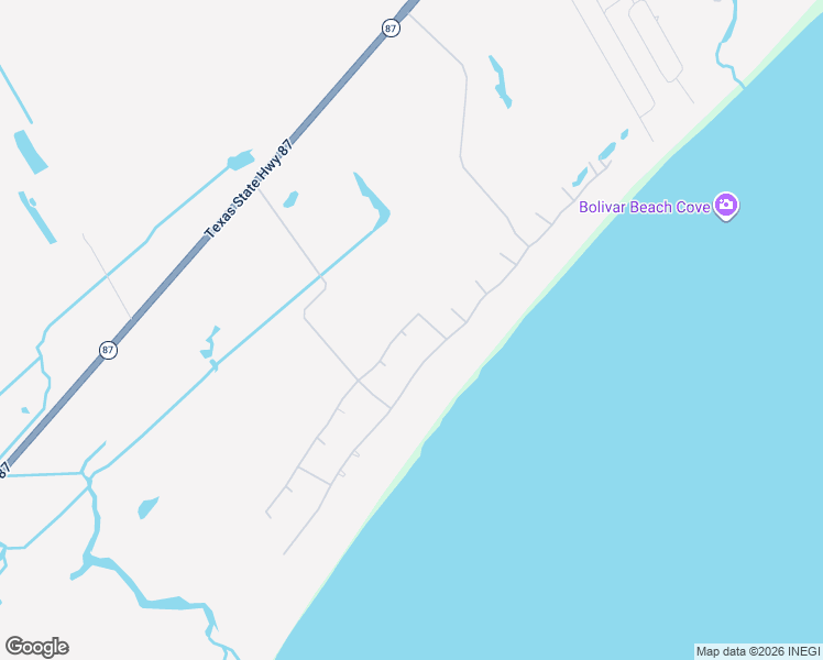 map of restaurants, bars, coffee shops, grocery stores, and more near 3842 Marble Street in Bolivar Peninsula
