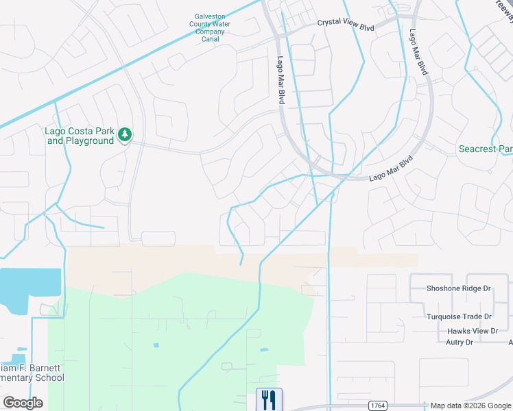 map of restaurants, bars, coffee shops, grocery stores, and more near 2310 Sweet Bay Drive in La Marque