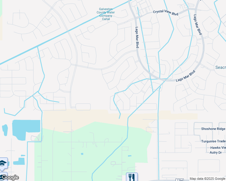 map of restaurants, bars, coffee shops, grocery stores, and more near in Texas City