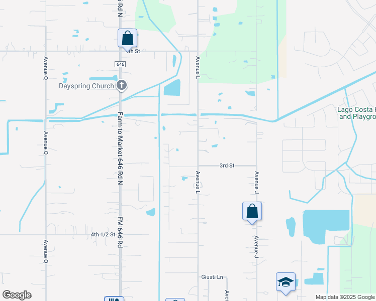 map of restaurants, bars, coffee shops, grocery stores, and more near 2626 Avenue L in Santa Fe