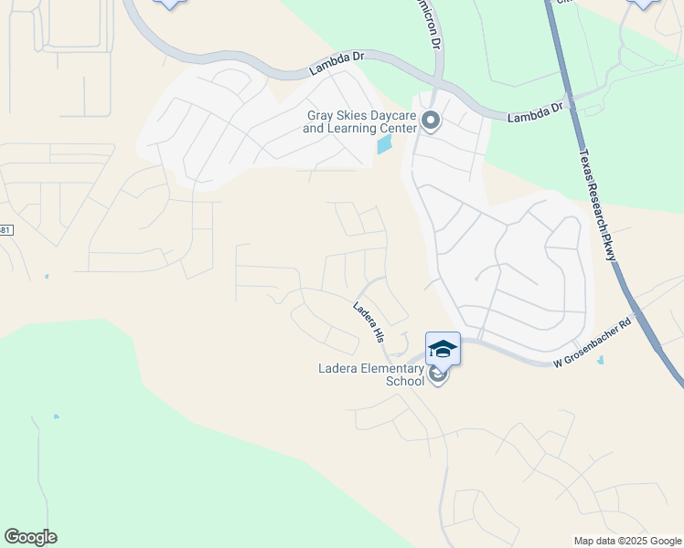 map of restaurants, bars, coffee shops, grocery stores, and more near 2802 High Castle in San Antonio