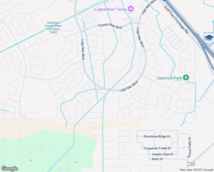 map of restaurants, bars, coffee shops, grocery stores, and more near 2617 Vanilla Sky Lane in La Marque