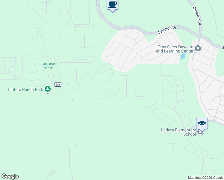 map of restaurants, bars, coffee shops, grocery stores, and more near 14340 Lambda Drive in San Antonio