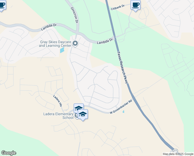map of restaurants, bars, coffee shops, grocery stores, and more near 14511 Running Wolf in San Antonio