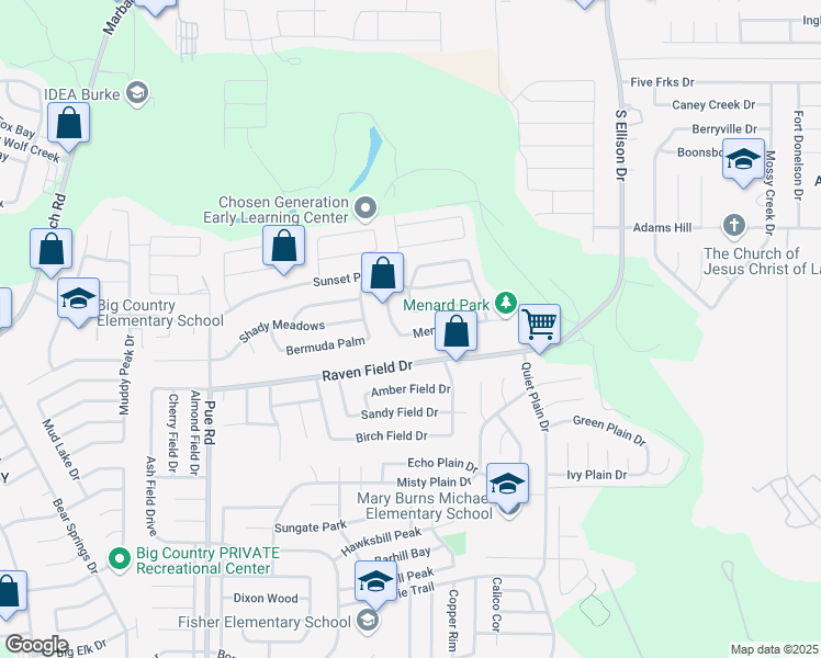 map of restaurants, bars, coffee shops, grocery stores, and more near 9887 Menard Circle in San Antonio