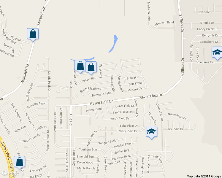 map of restaurants, bars, coffee shops, grocery stores, and more near 9906 Shady Meadows in San Antonio