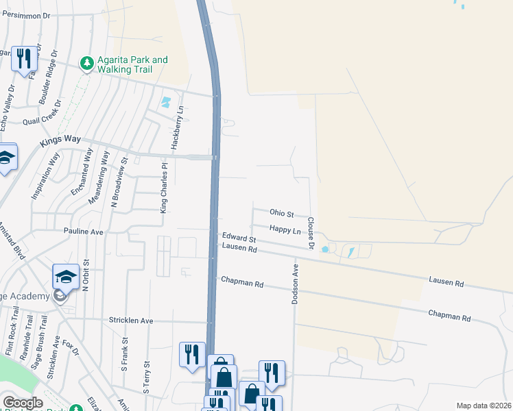 map of restaurants, bars, coffee shops, grocery stores, and more near 301 Ohio Street in Del Rio