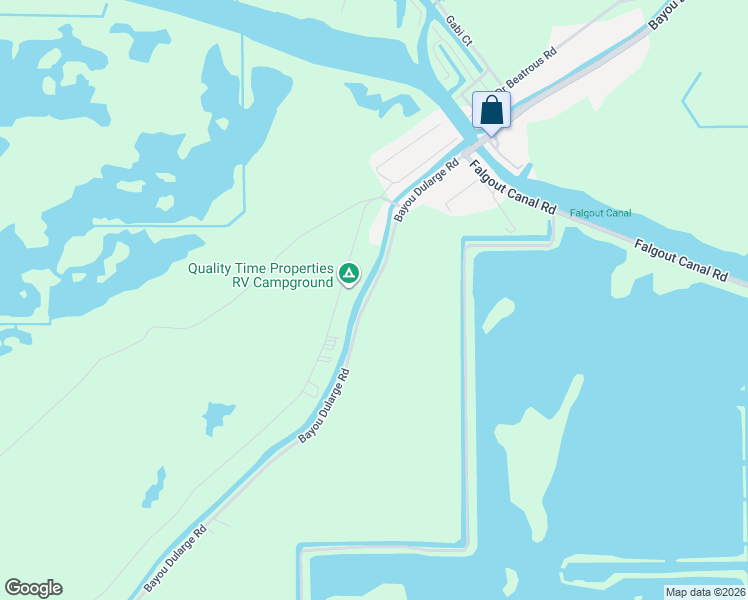 map of restaurants, bars, coffee shops, grocery stores, and more near 2053 Bayou Dularge Road in Terrebonne Parish