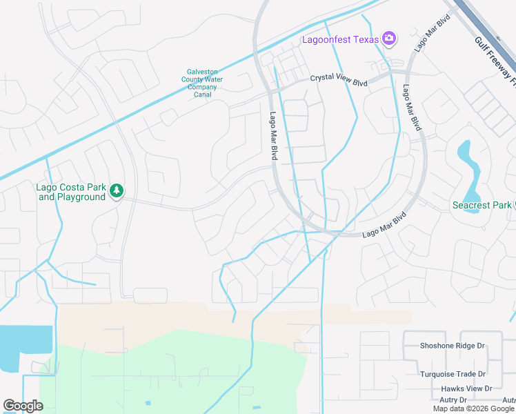 map of restaurants, bars, coffee shops, grocery stores, and more near Village Azalea Drive in Texas City