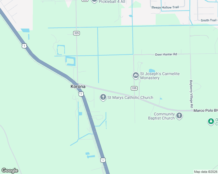 map of restaurants, bars, coffee shops, grocery stores, and more near 277 South Old Dixie Highway in Bunnell