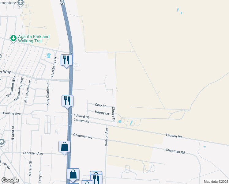 map of restaurants, bars, coffee shops, grocery stores, and more near Arledge Lane in Del Rio