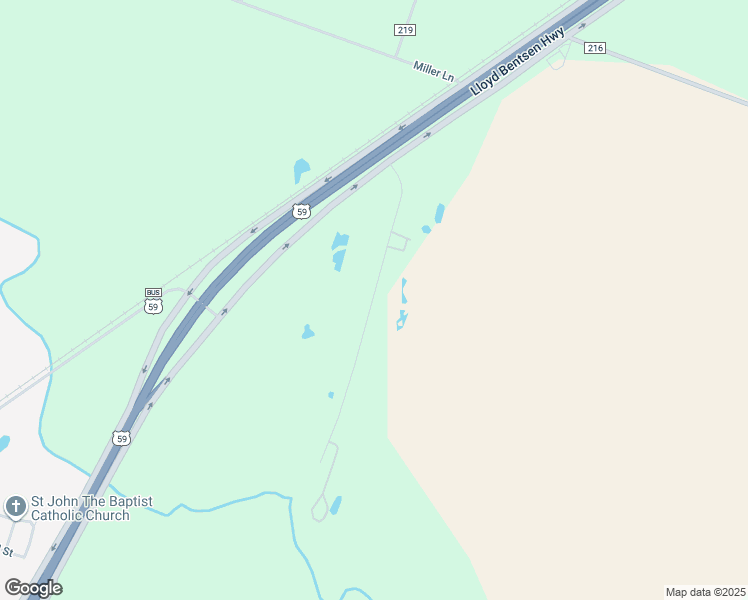 map of restaurants, bars, coffee shops, grocery stores, and more near Mesquite Hills Road in East Bernard