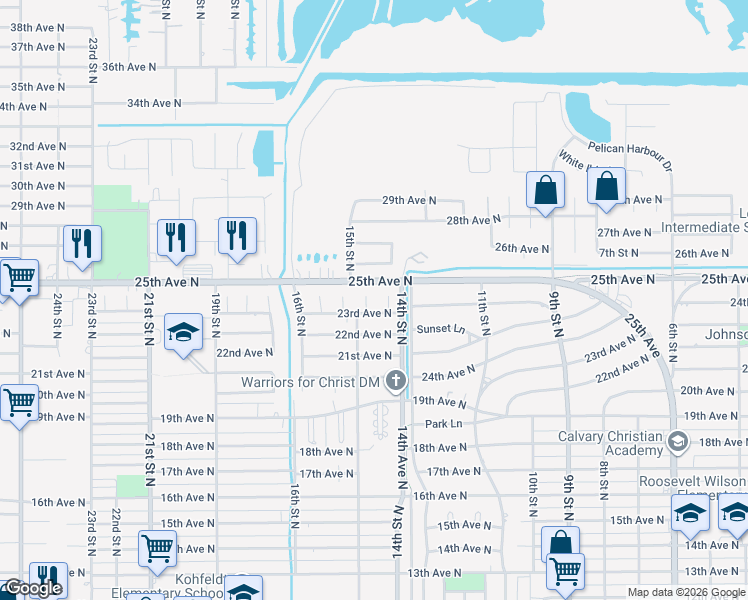 map of restaurants, bars, coffee shops, grocery stores, and more near 1420 23rd Avenue in Texas City