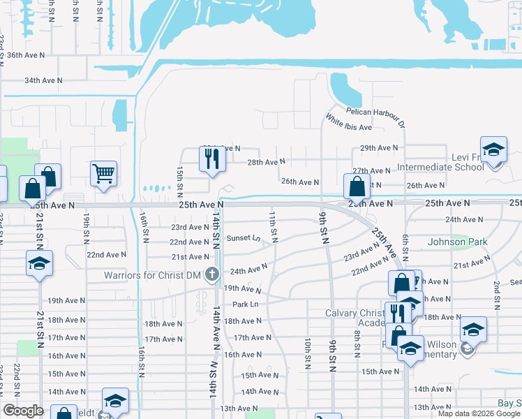 map of restaurants, bars, coffee shops, grocery stores, and more near 1115 25th Avenue North in Texas City