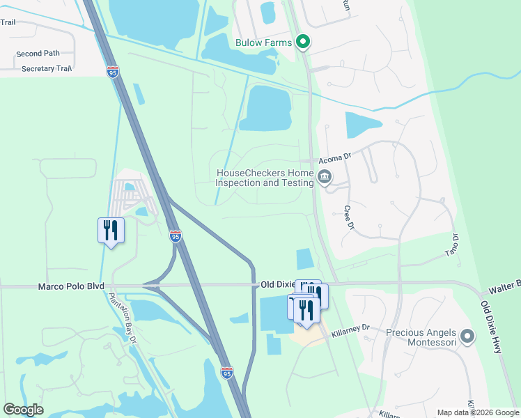 map of restaurants, bars, coffee shops, grocery stores, and more near 4001 Old Dixie Highway in Ormond Beach