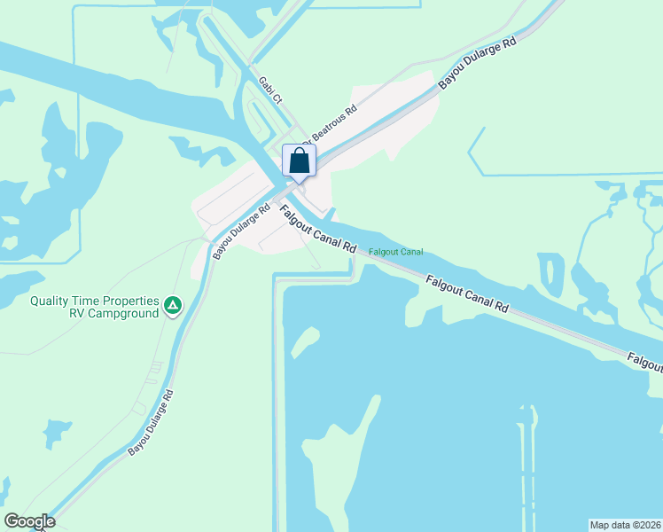 map of restaurants, bars, coffee shops, grocery stores, and more near 1040 Falgout Canal Road in Terrebonne Parish