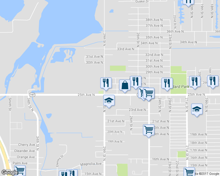 map of restaurants, bars, coffee shops, grocery stores, and more near 2818 26th Avenue North in Texas City