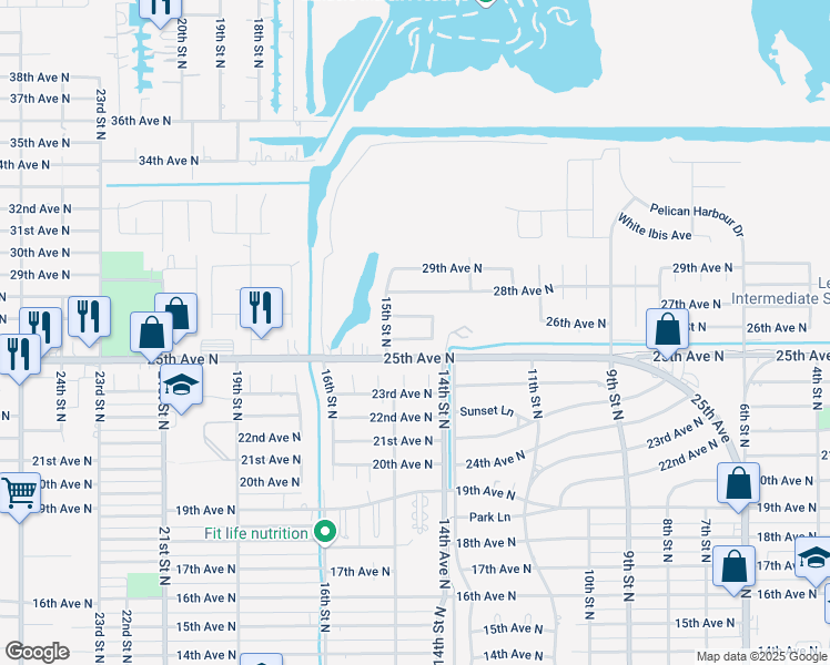 map of restaurants, bars, coffee shops, grocery stores, and more near 1418 26th Avenue North in Texas City
