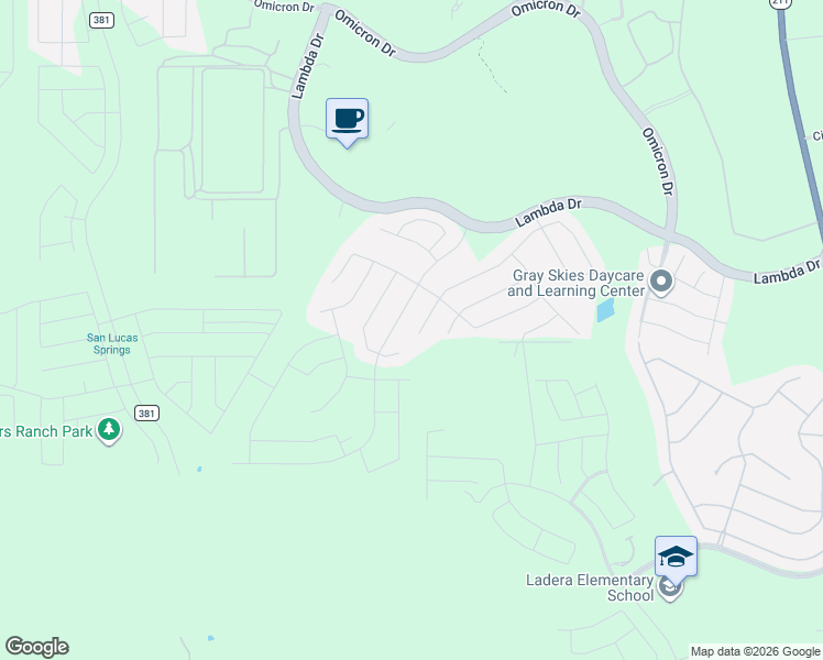 map of restaurants, bars, coffee shops, grocery stores, and more near 15243 Sirius Circle in San Antonio
