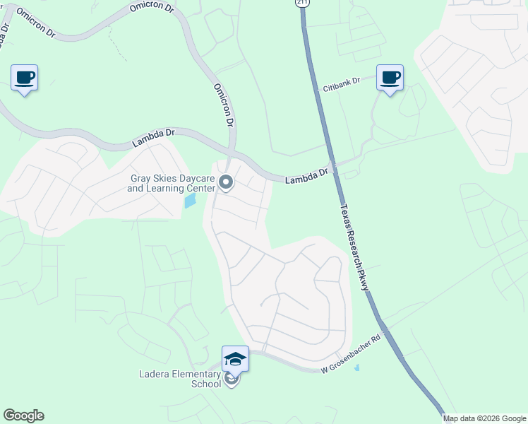 map of restaurants, bars, coffee shops, grocery stores, and more near 14602 Jocasta Drive in San Antonio