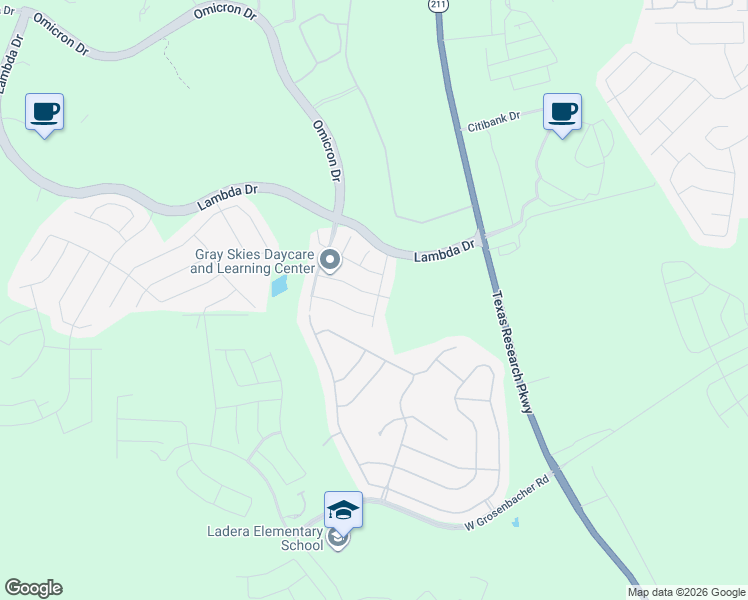 map of restaurants, bars, coffee shops, grocery stores, and more near 14602 Jocasta Drive in San Antonio
