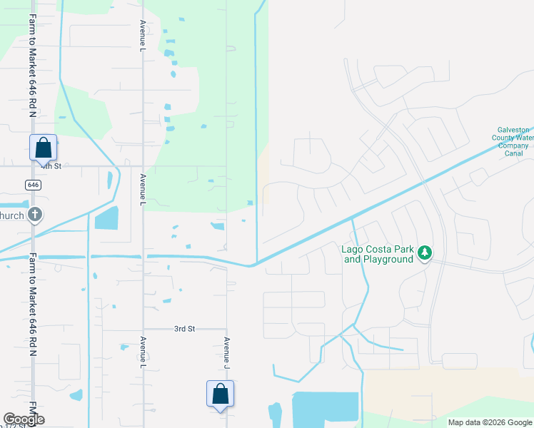 map of restaurants, bars, coffee shops, grocery stores, and more near 2331 Avenue J in Santa Fe