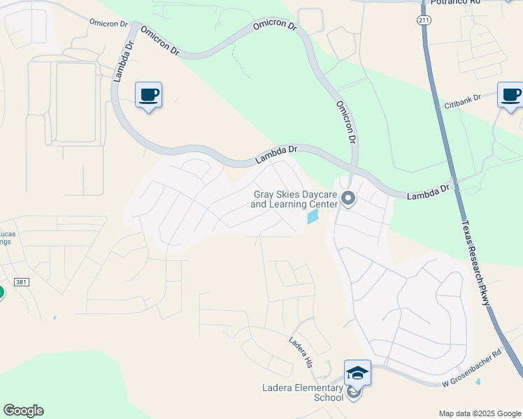 map of restaurants, bars, coffee shops, grocery stores, and more near 15103 Orpheus Way in San Antonio