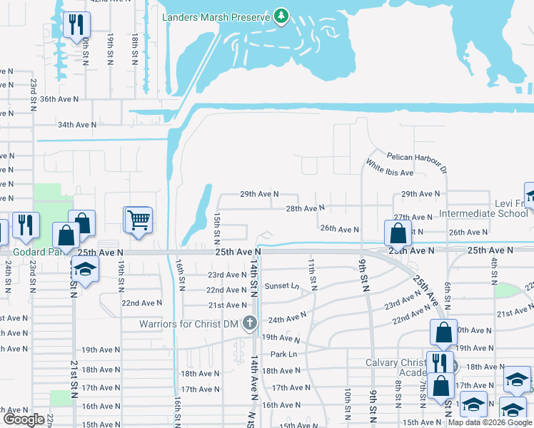 map of restaurants, bars, coffee shops, grocery stores, and more near 1311 28th Avenue North in Texas City