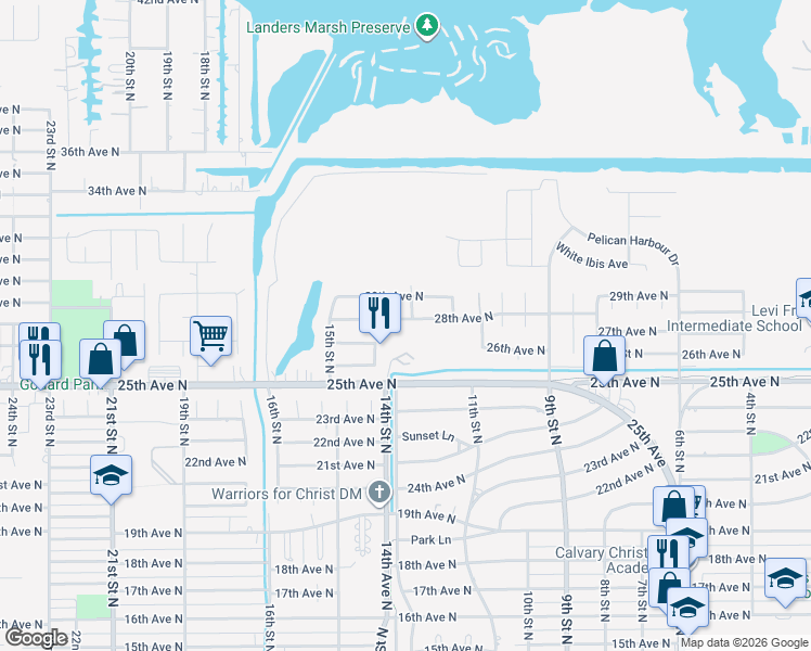 map of restaurants, bars, coffee shops, grocery stores, and more near 1311 28th Avenue North in Texas City