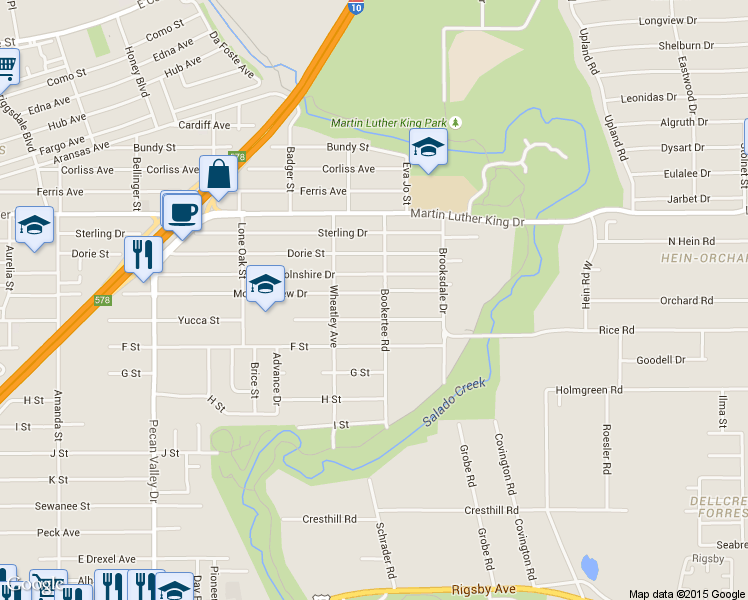 map of restaurants, bars, coffee shops, grocery stores, and more near 624 Morningview Drive in San Antonio