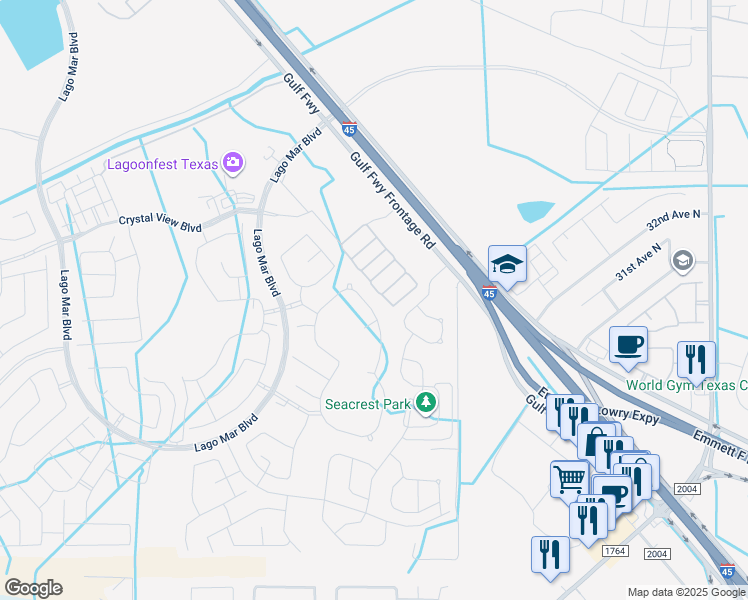 map of restaurants, bars, coffee shops, grocery stores, and more near 2930 Bernadino Drive in Santa Fe