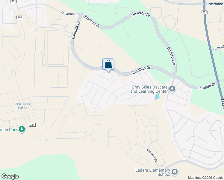 map of restaurants, bars, coffee shops, grocery stores, and more near 15179 Sirius Circle in San Antonio