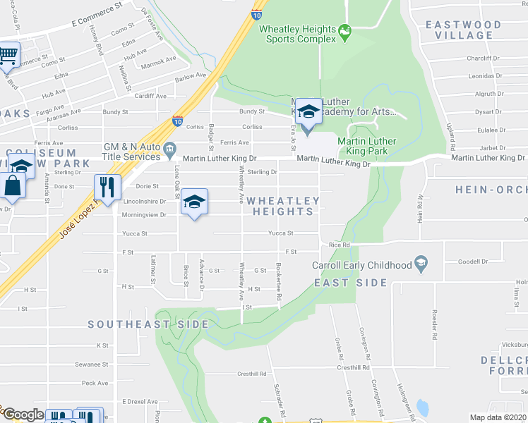 map of restaurants, bars, coffee shops, grocery stores, and more near 635 Morningview Drive in San Antonio
