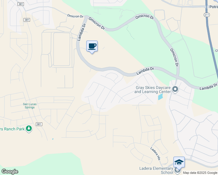 map of restaurants, bars, coffee shops, grocery stores, and more near 15211 Proteus Street in San Antonio