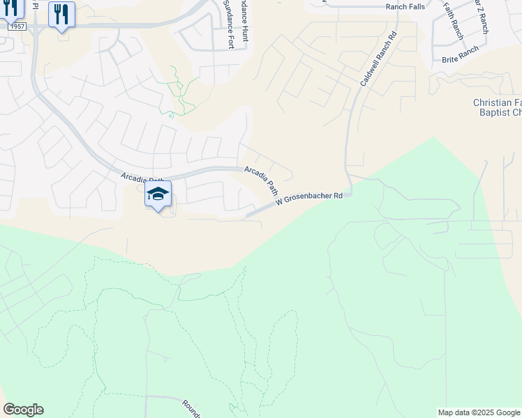 map of restaurants, bars, coffee shops, grocery stores, and more near 12620 West Grosenbacher Road in San Antonio
