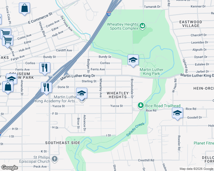 map of restaurants, bars, coffee shops, grocery stores, and more near 427 Dorie Street in San Antonio