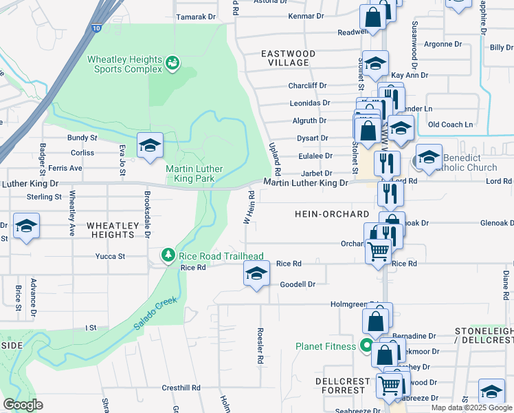 map of restaurants, bars, coffee shops, grocery stores, and more near 1210 Hein Road West in San Antonio
