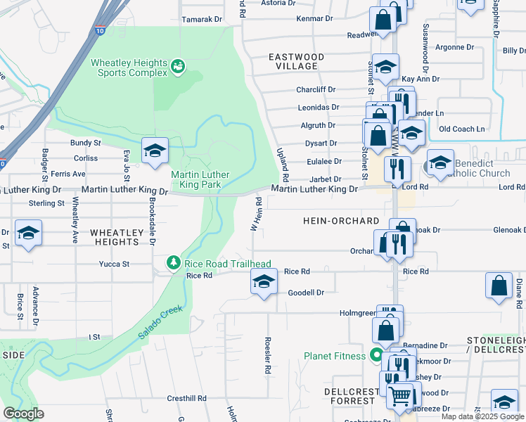 map of restaurants, bars, coffee shops, grocery stores, and more near 1210 Hein Road West in San Antonio