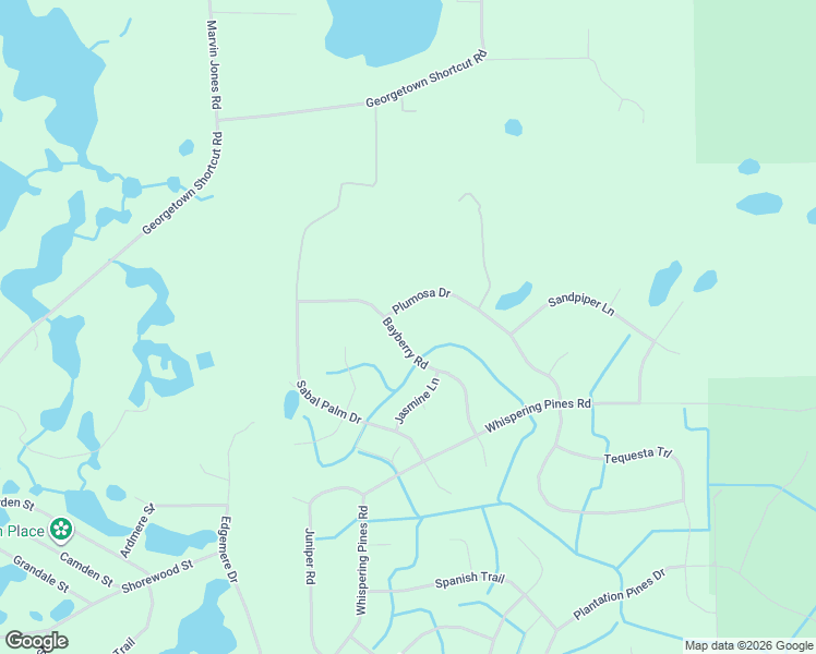 map of restaurants, bars, coffee shops, grocery stores, and more near 120 Bayberry Road in Georgetown